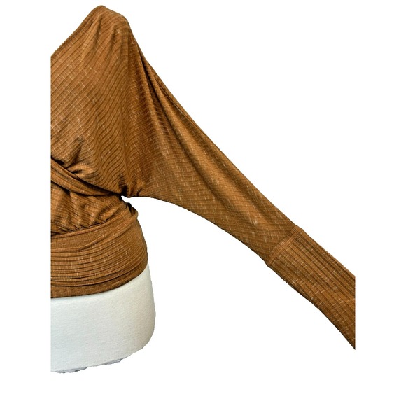 NWT We the Free East Coast Top Ribbed Spice Surplice V-Neck Waist Tie SZ XS - Picture 8 of 16